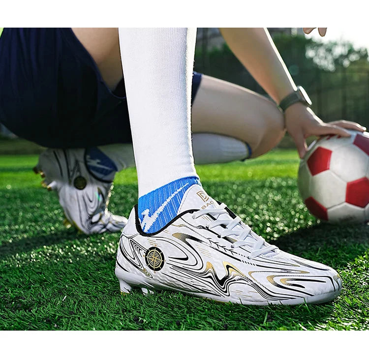 Kids Youth Soccer Cleats Football Shoes Men Non Slip Breathable Lightweight Training Sneakers Boys Children Football Match Boots