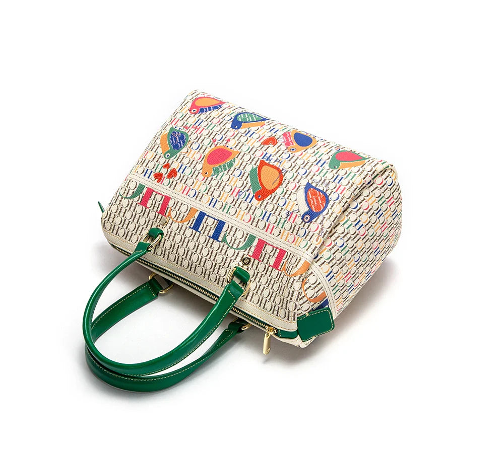 Colorful Print Design Spacious New-Style Women's Tote Bag Unique Prints Fashionable Women's Clutch Bag