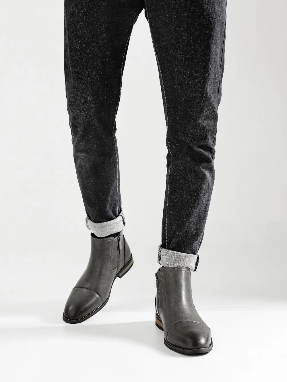 Men's Comfortable Ankle Leather Boots Men's Fashion Brand