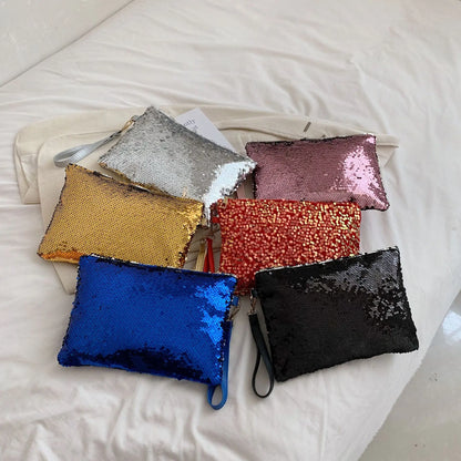 Fashion Women's Sequined Bling Handbag And Purse Small Wedding Party Evening Bag Lady Wristlet Clutch Bag Female Envelope Bag