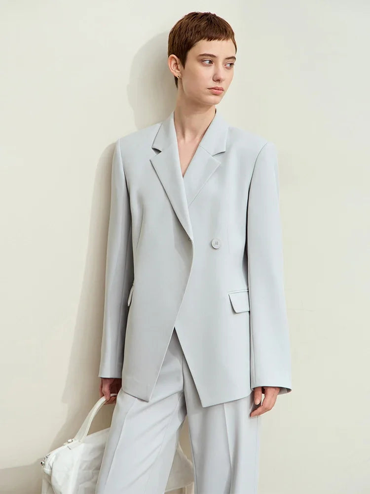 Minimalism 2024 Autumn New Blazers Women Notched Basic Quality Fashion Long Professional Jacket Women's Clothing 12443051
