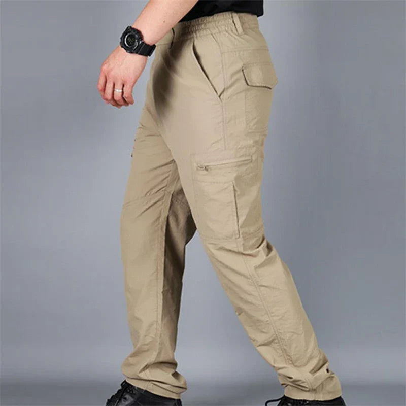 Summer Casual Lightweight Army Military Long Trousers Male Waterproof Quick Dry Cargo Camping Overalls Breathable Tactical Pants