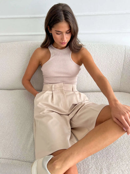 Straight-leg Pants 2026 Summer Shorts Temperament Casual Versatile Loose and Thin Five-point Suit Shorts