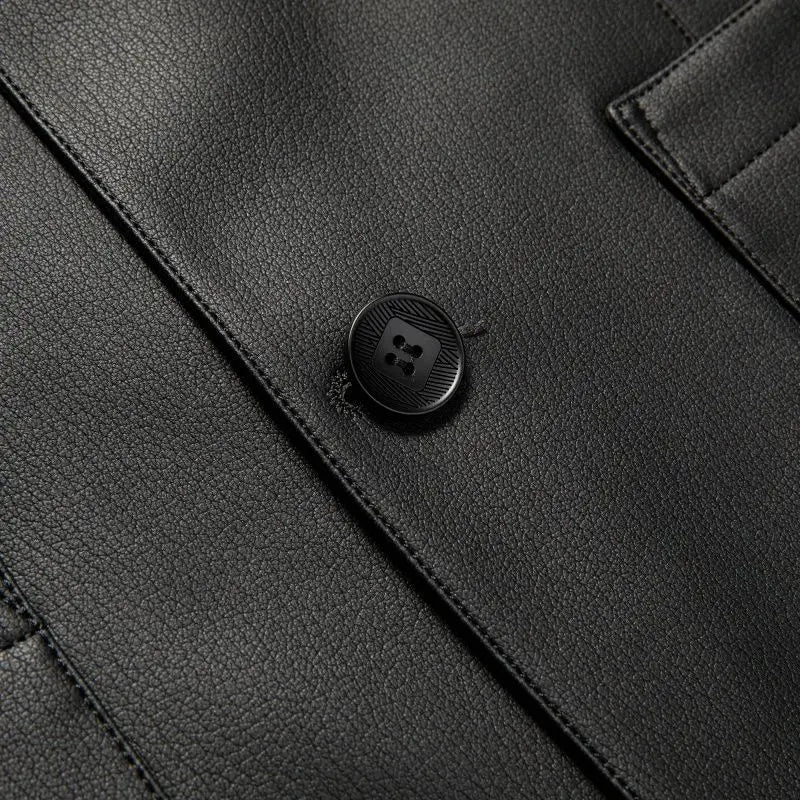 New Men's Business Casual Fashion Leather Blazer Sheepskin Slim Fit High-End Genuine Leather Jacket