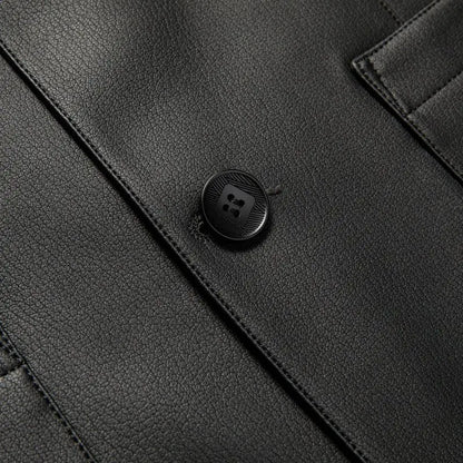 New Men's Business Casual Fashion Leather Blazer Sheepskin Slim Fit High-End Genuine Leather Jacket