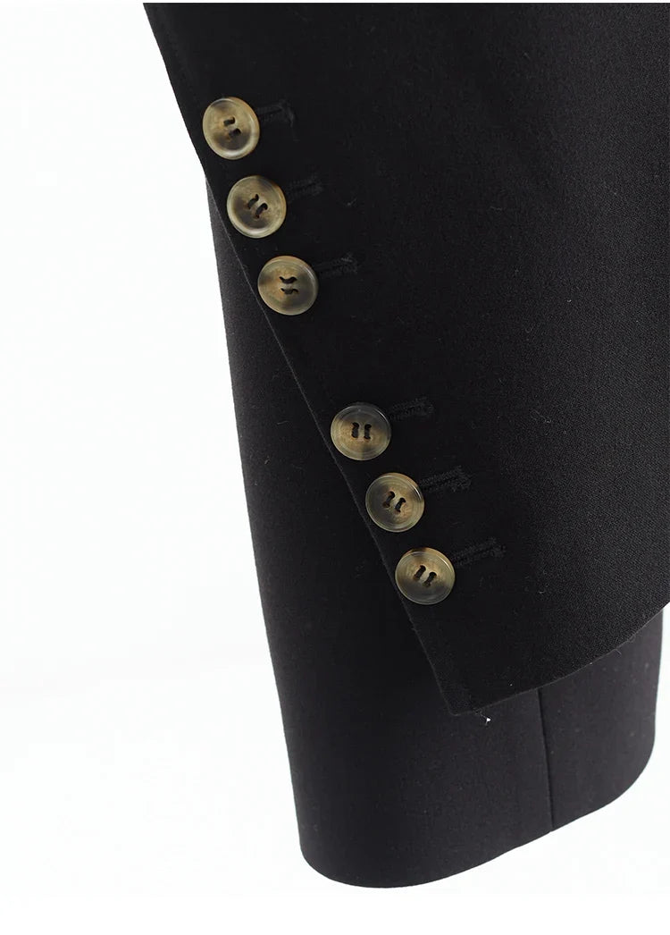 The Ultimate Store Hit~ Women's Mid-Length Oversized Blazer with Shoulder Pads for Petite Figures, Casual Suit Jacket