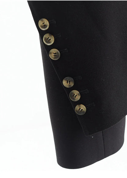 The Ultimate Store Hit~ Women's Mid-Length Oversized Blazer with Shoulder Pads for Petite Figures, Casual Suit Jacket