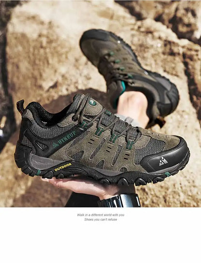 Men's Hiking Shoes Suede Leather Outdoor Shoes Wear-resistant Men Trekking Walking Hunting Tactical Sneakers