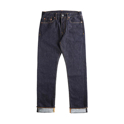 Washed Slim Fitting Pants Sanforized Raw Denim Jeans 12oz
