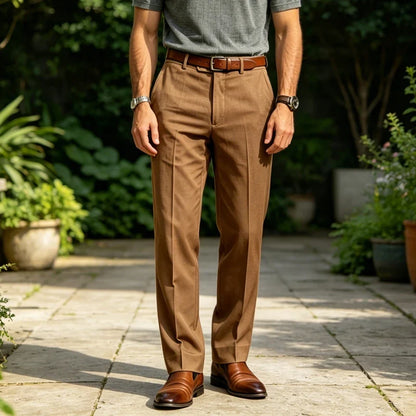 Men's Formal Linen Summer Pants Classic Straight Suit Trousers Lightweight Breathable Soft Fashion Casual For Office Daily Wear