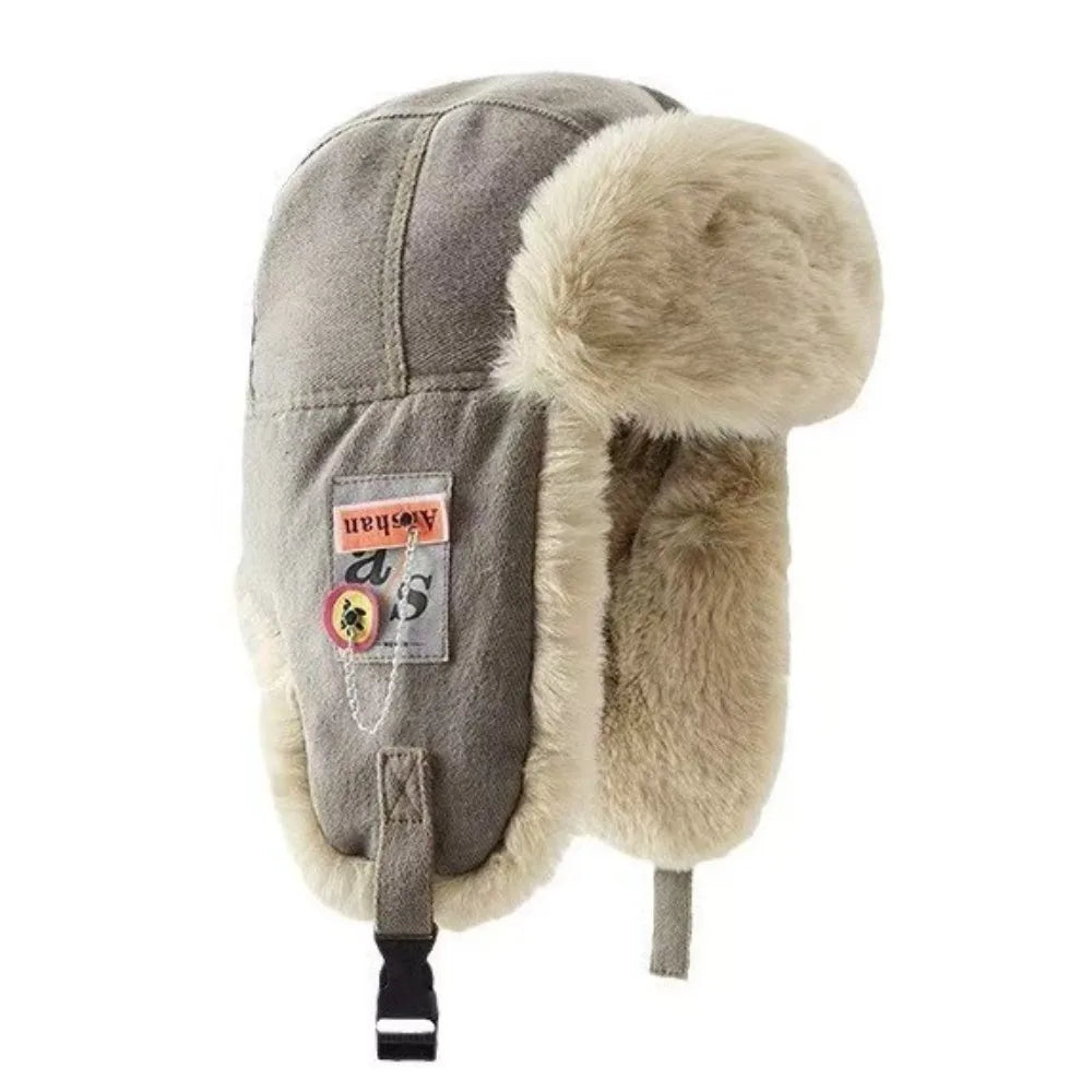 Fashion Thick Bomber Hat Faux Fur Waterproof Ear Protectors Hats Keep Warm with Ear Flaps Winter Hat Male
