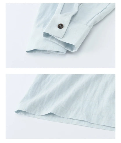 Women's Stand Collar Long Sleeve Shirts Spring Belted Waist Asymmetric Button Tops Casual Loose Solid Shirt MXF13C2459