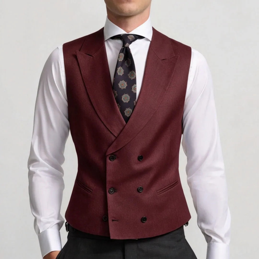 Men Vest Sky Blue Double Breasted Solid Waistcoat For Wedding Banquet Business Party Work Office Casual Daily Men Suit Vest