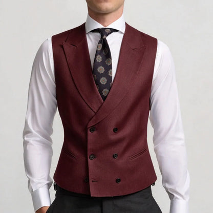 Men Vest Sky Blue Double Breasted Solid Waistcoat For Wedding Banquet Business Party Work Office Casual Daily Men Suit Vest