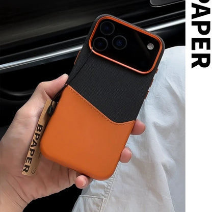 Case For iPhone 17 Pro Max Air Leather and Fabric Splicing Texture Card Insertion Magnetic Phone Cover For iPhone 17 Pro Shell