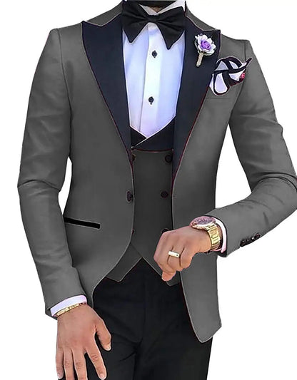Custom Made Men Suits Terno Slim Groom Tuxedos Wedding Men Suits Terno Masculino (Jacket+Pant+Vest)