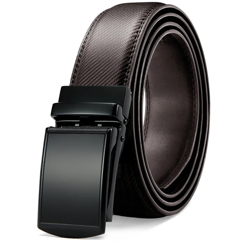 Men Belt Leather Belt  Automatic Genuine Leather Fashion Belts Ratchet Luxury Belts Men's Trouser Belt Belt for Men