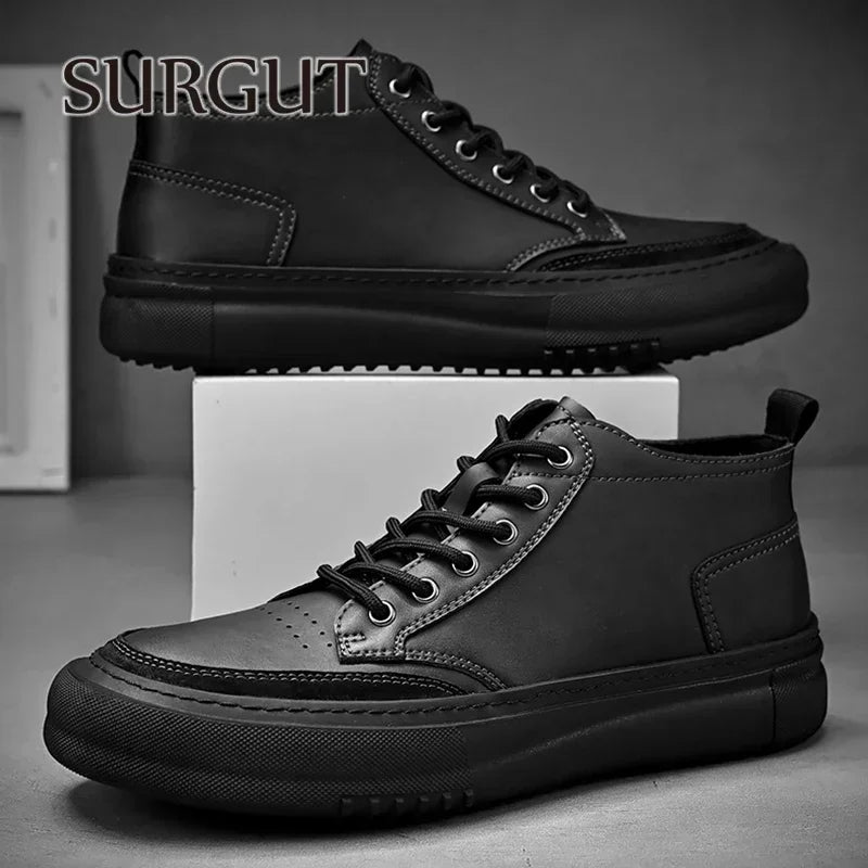 Autumn Winter New Luxury Men's Leather Shoes Comfortable Oxford Fashion Walking Shoes Non-slip Rubber Sole Man Shoes
