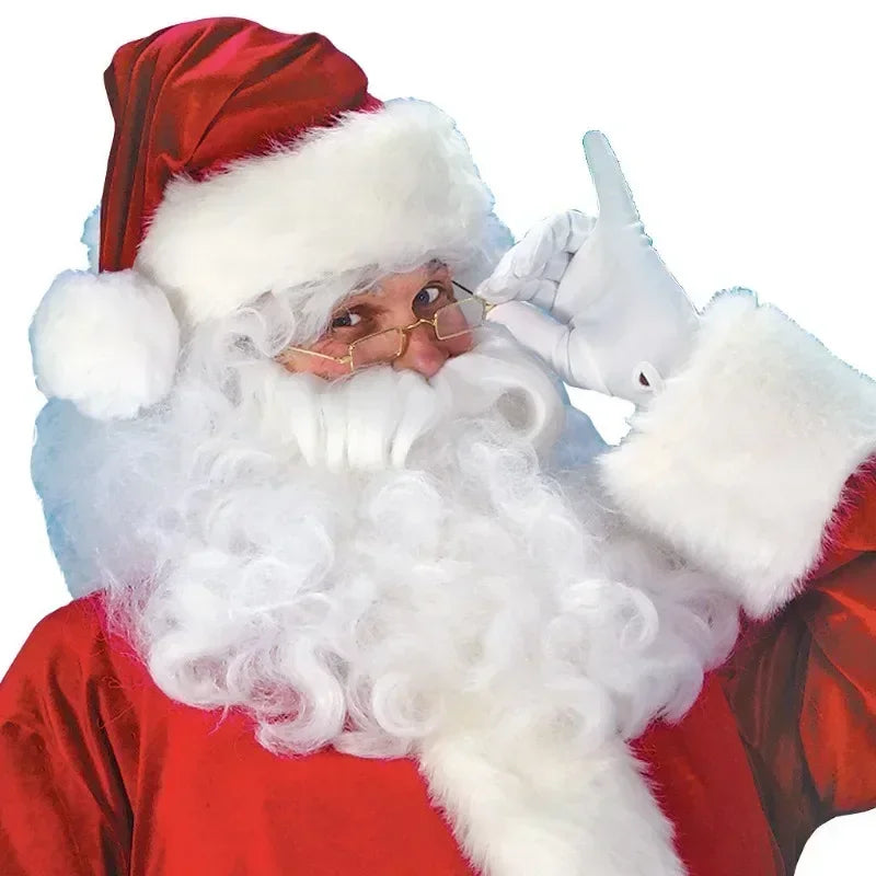 Santa Claus Cosplay Costume Christmas New Year Men Costumes Red Deluxe Classic Adults Xmas Set Carnival Party RolePlay Suits