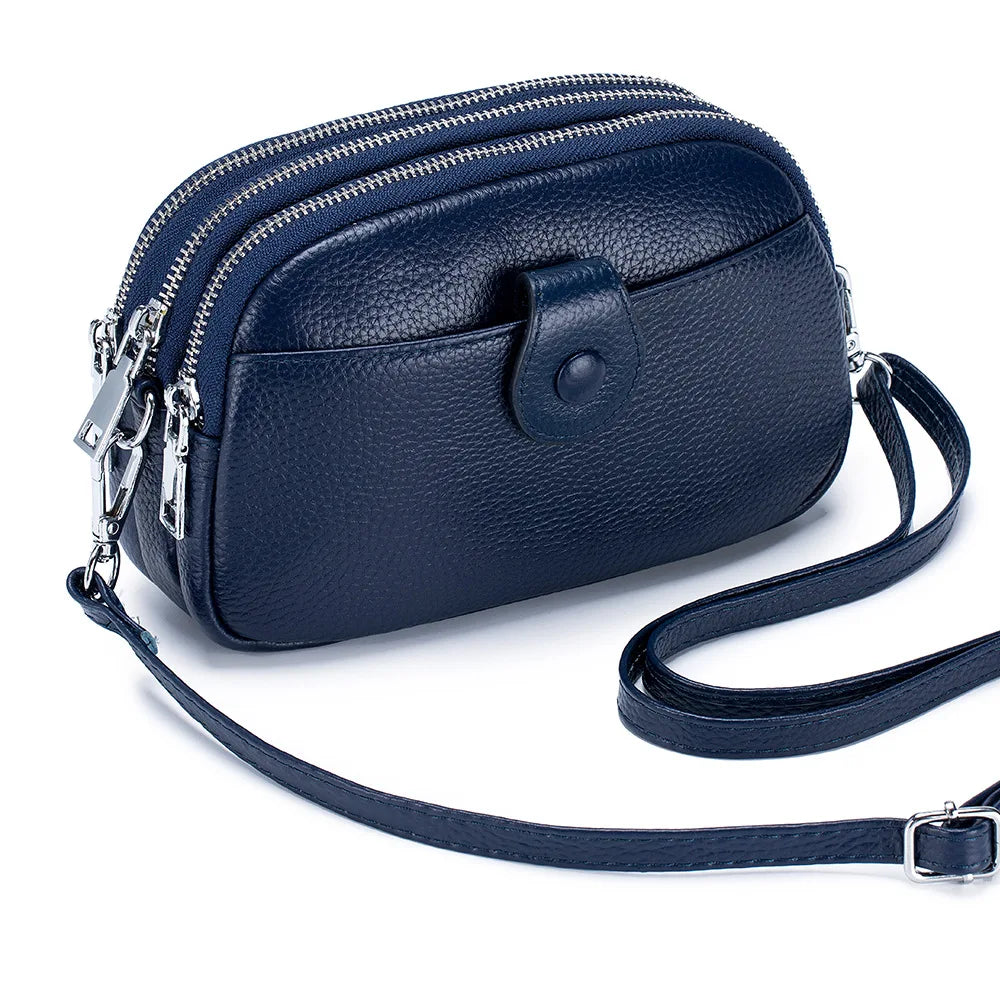 Genuine Leather One Shoulder Bag Women Casual Crossbody Bag Designer Small Handbag Lipstick Key Phone Pouch Case For Female