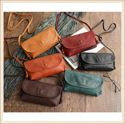 Handmade Retro Soft Cow Leather Women Bag 2026 New Simple Solid Color Shoulder Bags Leisure Ladies Small Messenger Bag