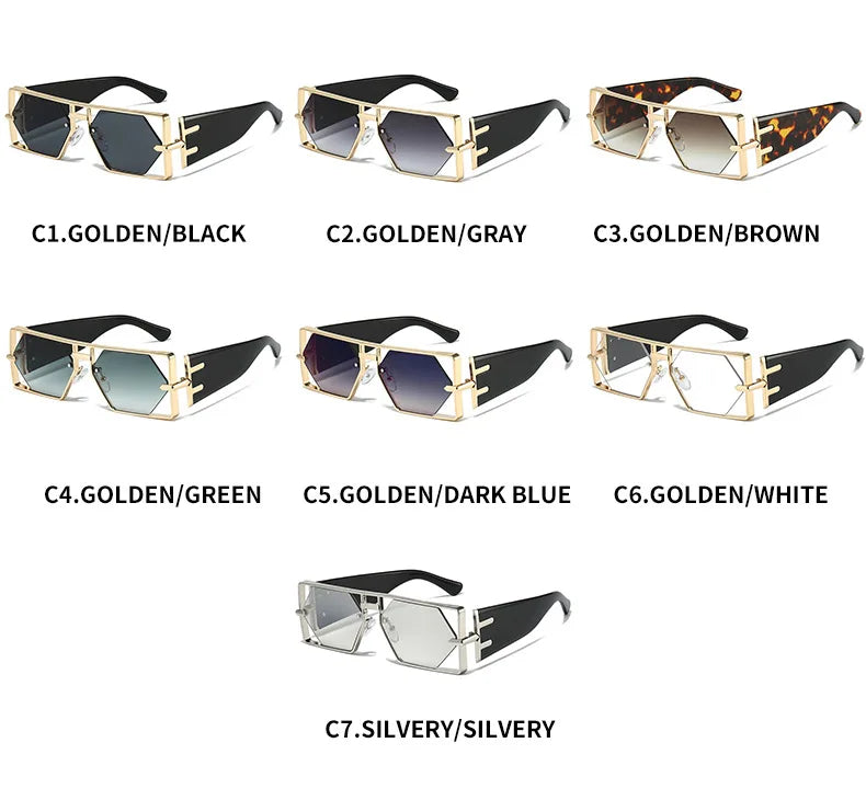 2025 New Hollow Sunglasses Men Women Hip Hop Internet Celebrities Ins Fashion Sun Glasses Ladies Female Alloy Frame Square UV400