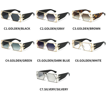 2025 New Hollow Sunglasses Men Women Hip Hop Internet Celebrities Ins Fashion Sun Glasses Ladies Female Alloy Frame Square UV400