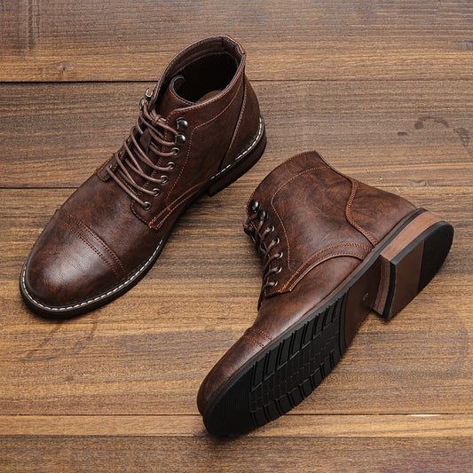 Classical Men Boots 2025 Fashion Comfortable Spring Leather Ankle Boots