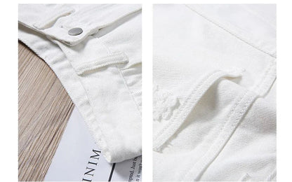 Women Tassels Denim Shorts Korean Fashion Letter Embroidery Wide Leg Shorts Casual Streetwear High Waist Female Shorts