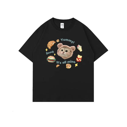 Kittens Avatar Blouse Women's T-shirt Female Y2k Clothes Girls Kawaii Tops House Pet Print Streetwear Cute Cat Graphic Clothing