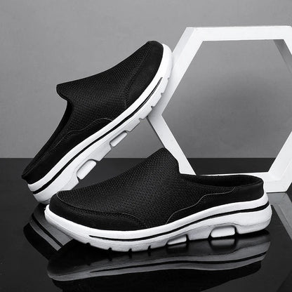 Men Slippers Summer Breathable Home Indoor Slippers Men Thick Bottom Slides Fashion Couple Walking Shoes