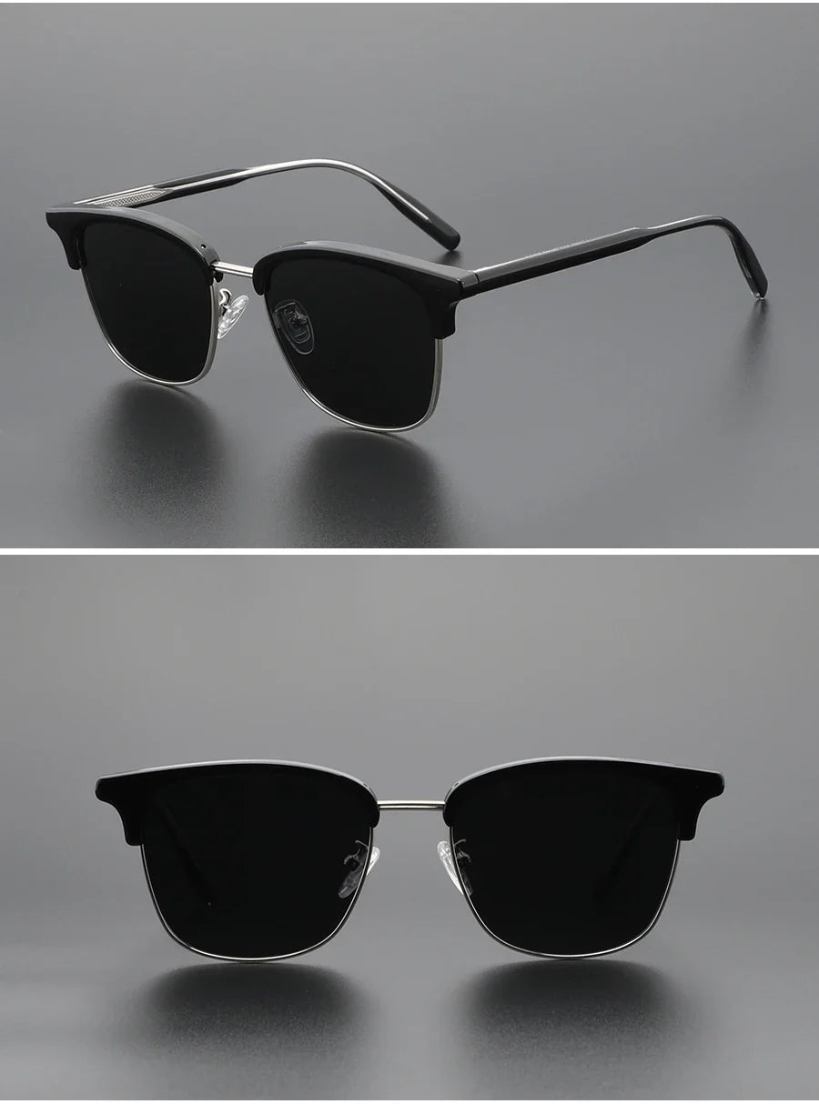 Europe and The United States Retro Sunglasses Classic Large Frame Men's Sunglasses Polarized UV Protection Travel Shading Mirror