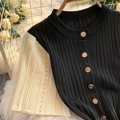 Women Dress 2026 Spring and Summer Elegant Patchwork One-Piece Knitted Maxi Dress Office Lady Slim Waist Sweater Dress
