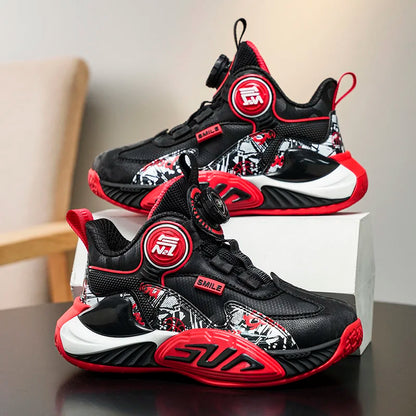 Children‘s Basketball Shoes Non-slip Breathable Basketball Training Sneakers Leather Boys Girls Athletic Shoes Kids Running Shoe