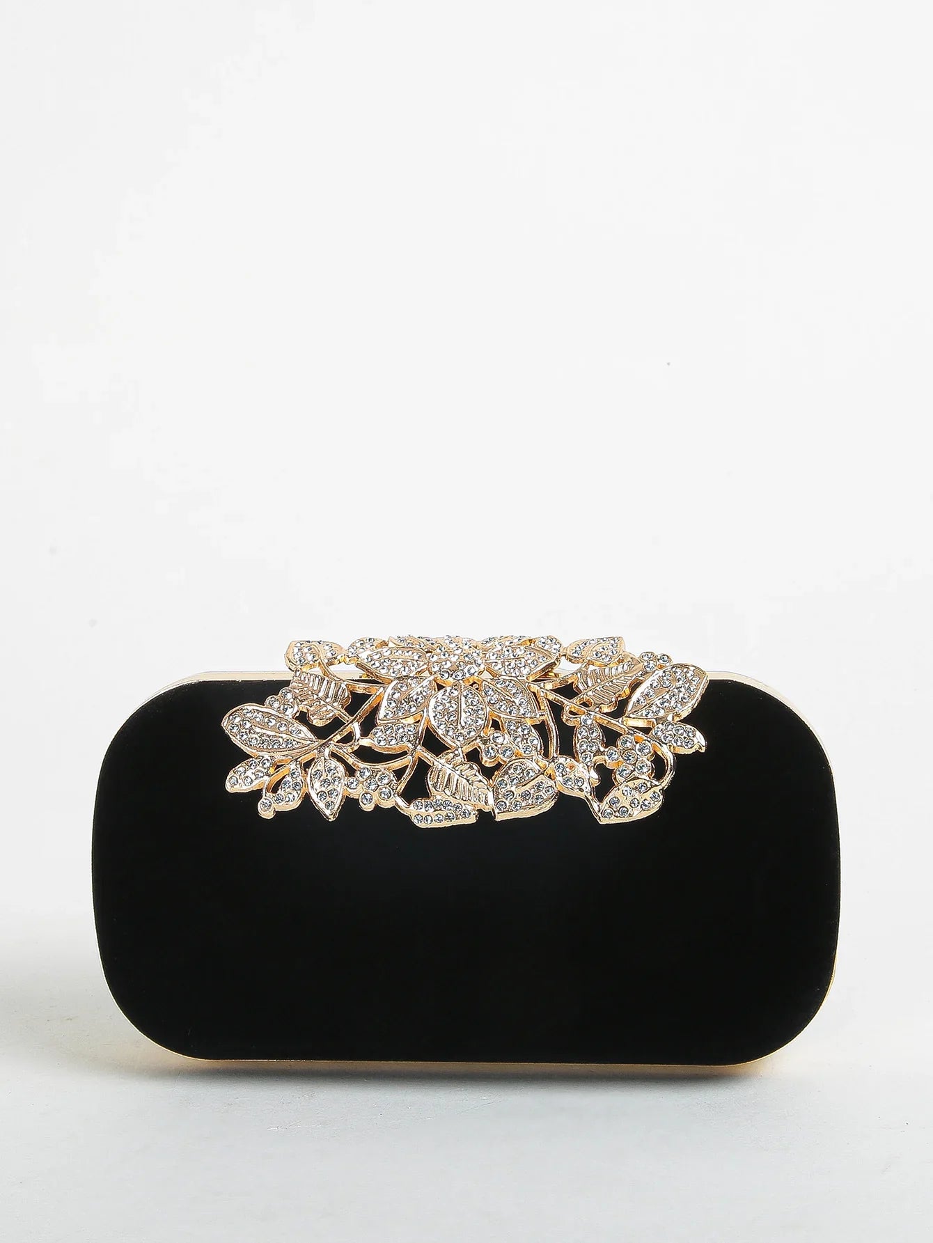 Rhinestone Clutch Bag with Crystal Floral Clasp Women Evening Handbag Formal Party Purse