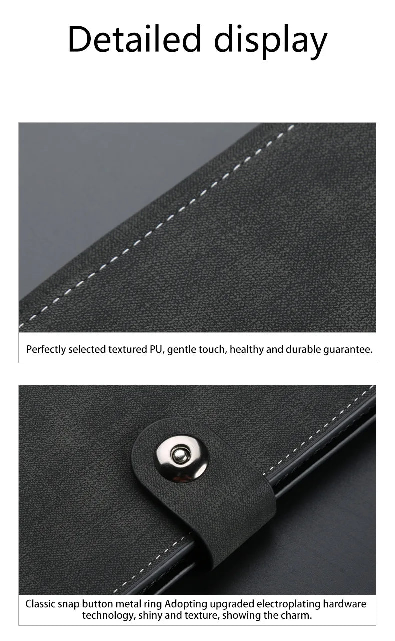 Magnetic Buckle Trifold Men Wallet PU Leather Business Casual Multi Card Holder Short Long Style Male Daily Purse Cartera Hombre