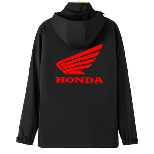 Motorcycle Jacket Men's Hooded Windproof And Waterproof Coat With Detachable Hood And Zipper Shirt, Large Size Riding Suit