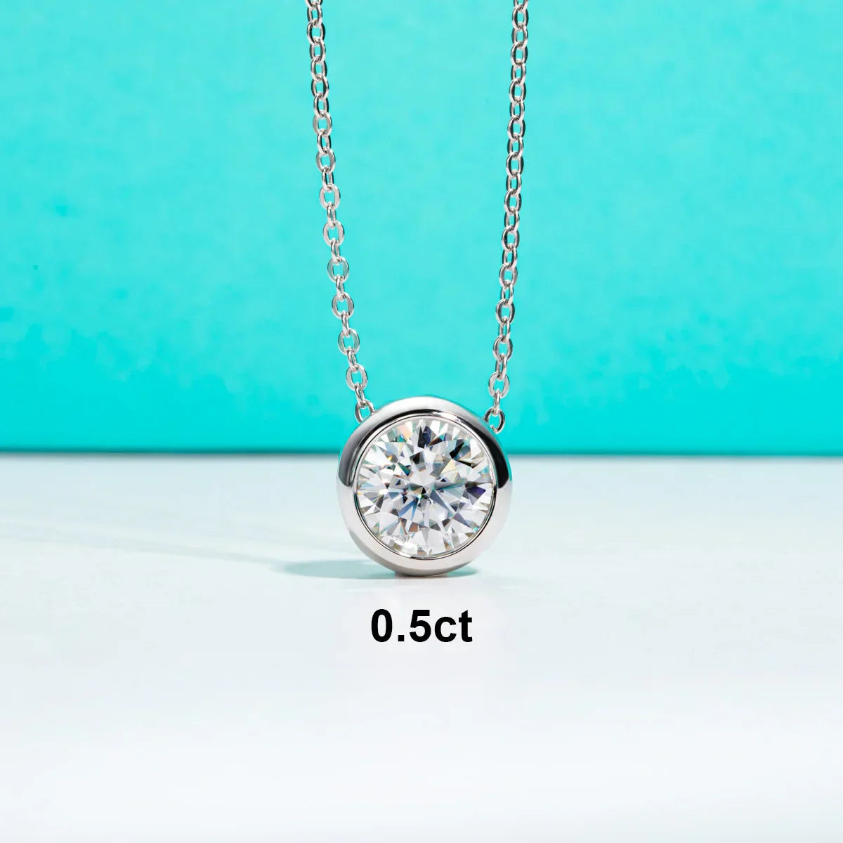 D Color Moissanite Bezel Stud Earrings 18K Gold Plated Pendant Necklace 925 Sterling Silver Jewelry Set Customs Jewelry