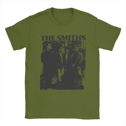 The Smiths Vintage Pencil Drawing Style T-Shirt for Men Music Casual Pure Cotton Tee Shirt O Sleeve T Shirt Printing Clothing