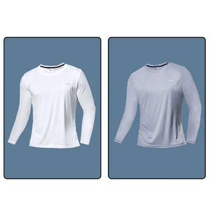 Men Long Sleeve Sport T-shirt Quick Dry Running Shirt Breathable Anti-sweat Top Gym T Shirt Men Fitness Gym Clothing Men 2023