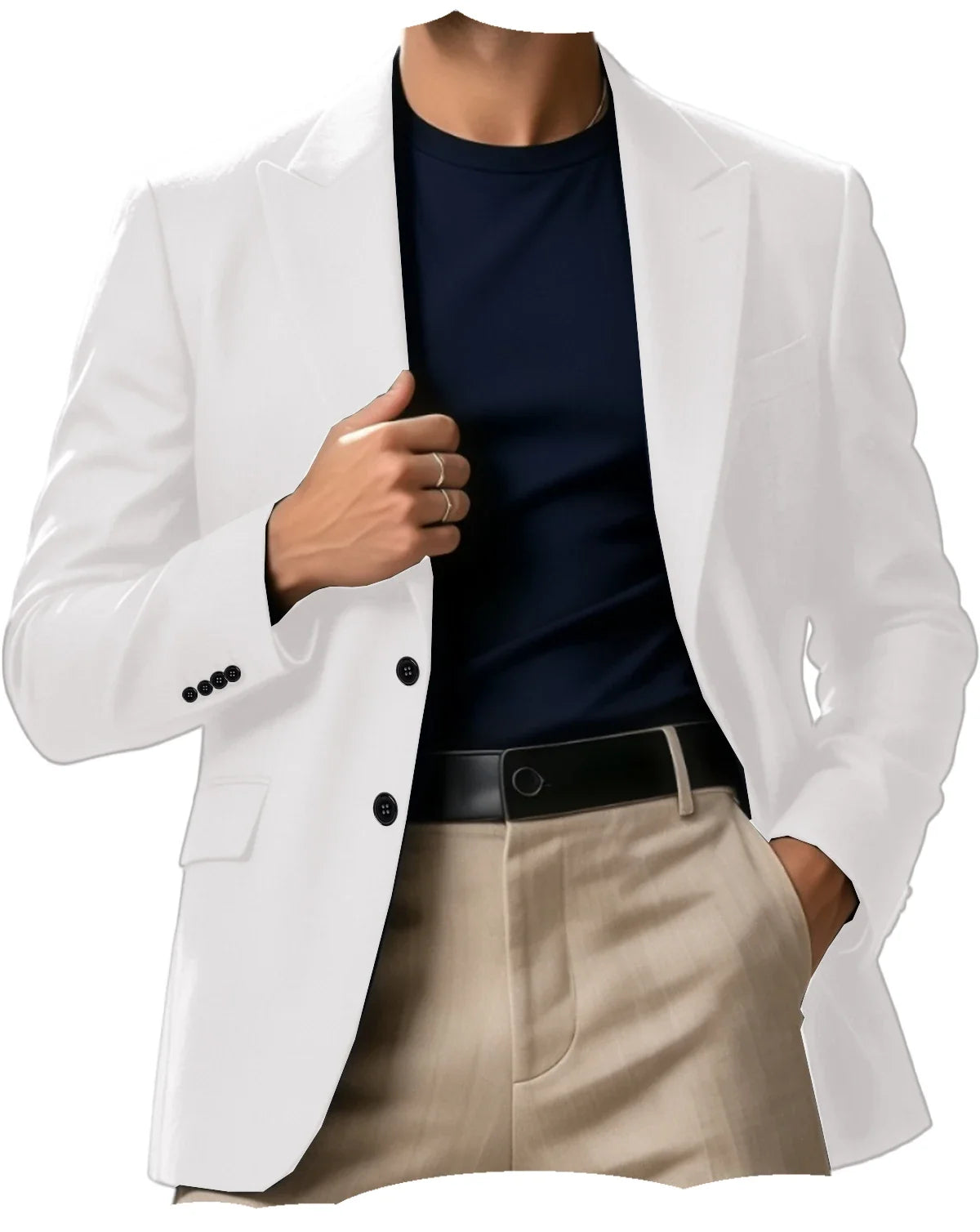 Men Blazer Jacket Single Breasted Notched Lapel Slim Fit Casual Business Suit Jacket Office Daily Wear Gentleman Sport Coat
