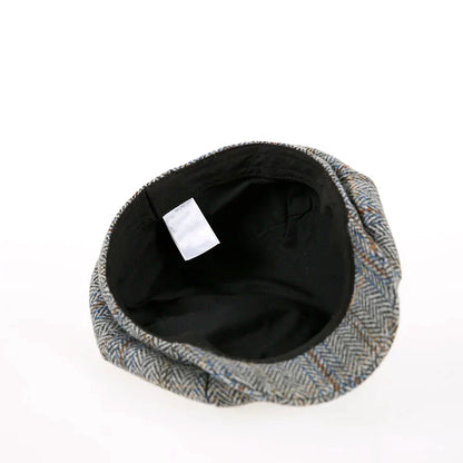 Newsboy Hat 60% Wool Men Berets Grey Herringbone Flat Caps Women British Painters Hat Autumn Winter hats Octagonal Cap BJM42