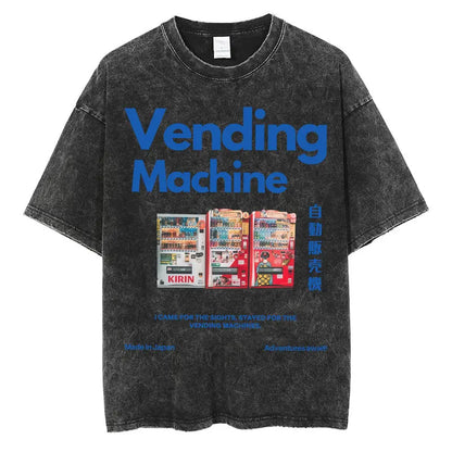 Japanese Tokyo Tokyo Culture Print Washed T Shirt Funny Fashion Vintage Men Women T-shirts Cotton Casual Loose Tees Streetwear