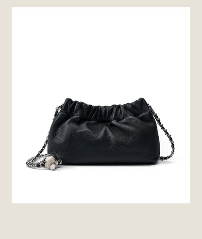 Genuine Leather Women Shoulder Bags Luxury Brand Small Chain Flap Bags for Ladies Handbag Natural Cowskin Female Crossbody Bags