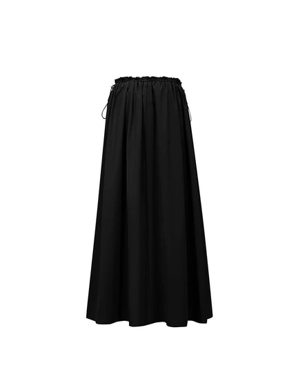 Women's Skirt 2026 Summer New Ruffle Hem Elastic Waist A-Line Midi Skirt Casual Outdoor Loose Fit Skirt For Women 12622013