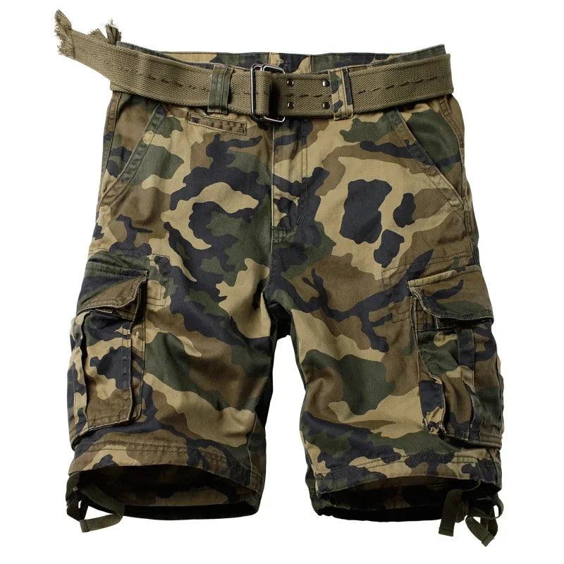Camouflage Shorts Male Military Clothing Style Army High Quality Mens Cargo Shorts Cotton Multi Pockets Breeches Bermuda Cargo
