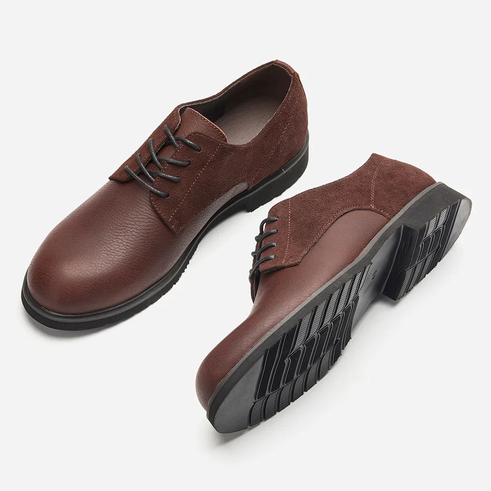 Genuine Leather Men Derby Shoes Thick Sole Men Casual shoes Men Leather Shoes