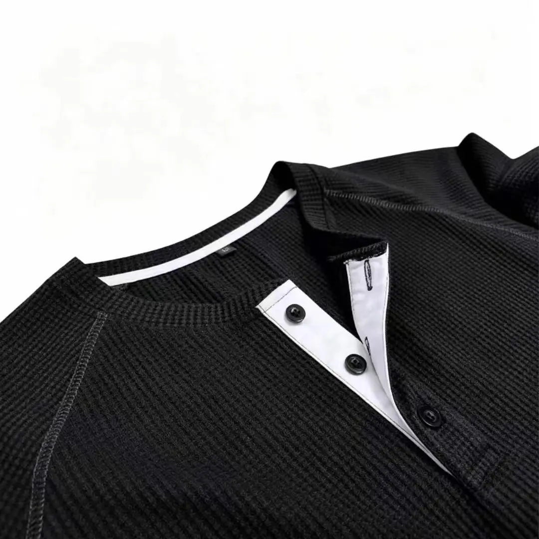 Loose men's solid colour casual versatile American-style round-neck long-sleeve base T-shirt for spring and autumn outdoor daily