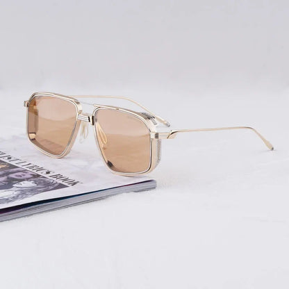 Jagger Limited Edition Sunglasses Square Metal 10th Anniversary Handmade Double Bridge Alloy Gradient UV400 High Quality Glasses