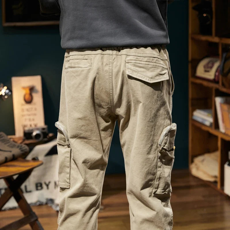 Joggers Cargo Pants Mens Casual Hip Hop Multi-Pocket Male Trousers Sweatpants Streetwear Techwear Tactical Khaki Pants BLW9106